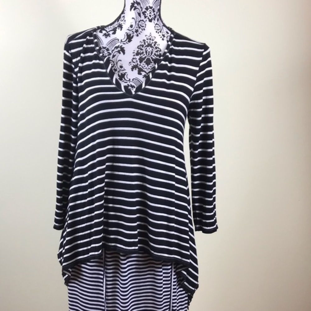 Max Studio Women’s Long Sleeve Shirt Navy White ALSU00213